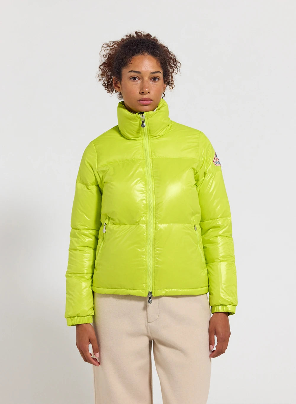 pyrenex-goldin-doudoune-courte-brillante-femme-jaune-citron image 1