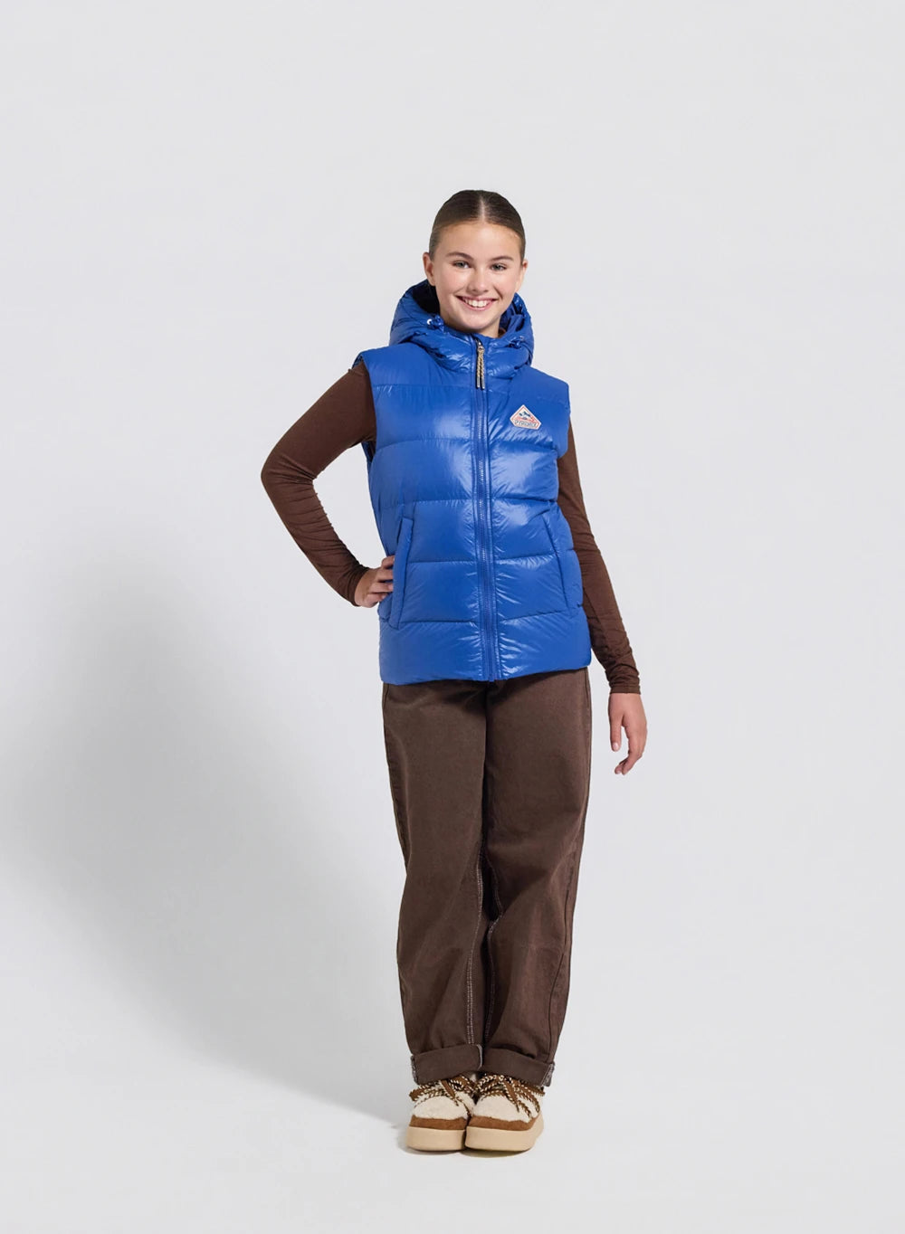 pyrenex-john-gilet-doudoune-sans-manches-enfant-capuche-bleu image 3