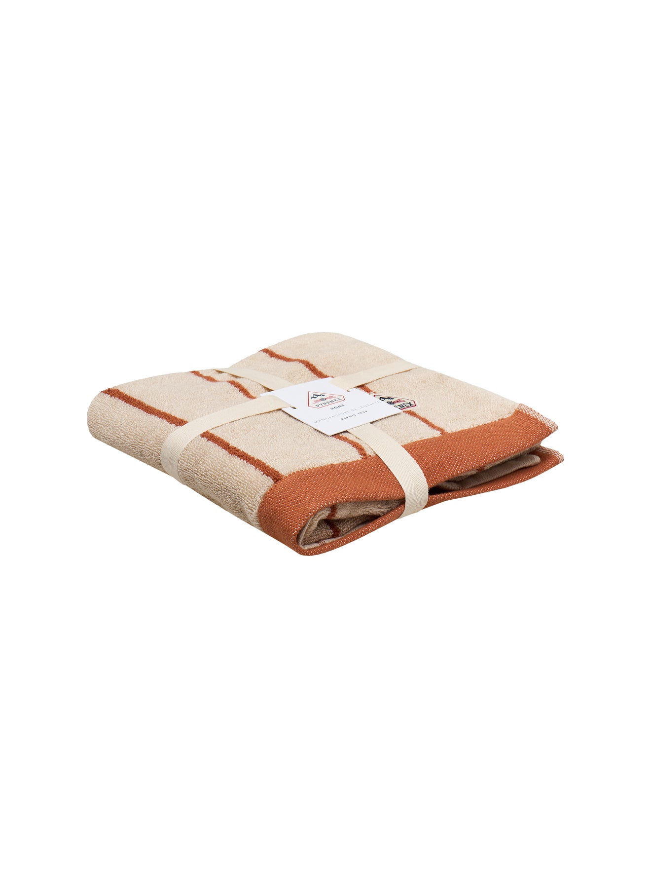 pyrenex-yumi-serviette-de-toilette-ray-e-blanc-et-terracotta image 4