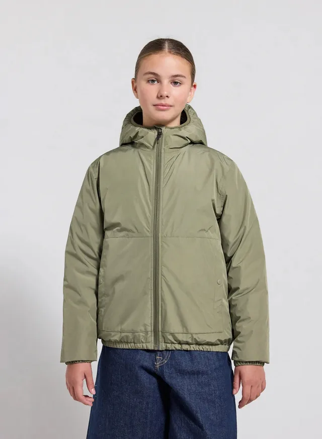 pyrenex-density-blouson-duvet-enfant-kaki-clair-imperm-able-capuche image 1