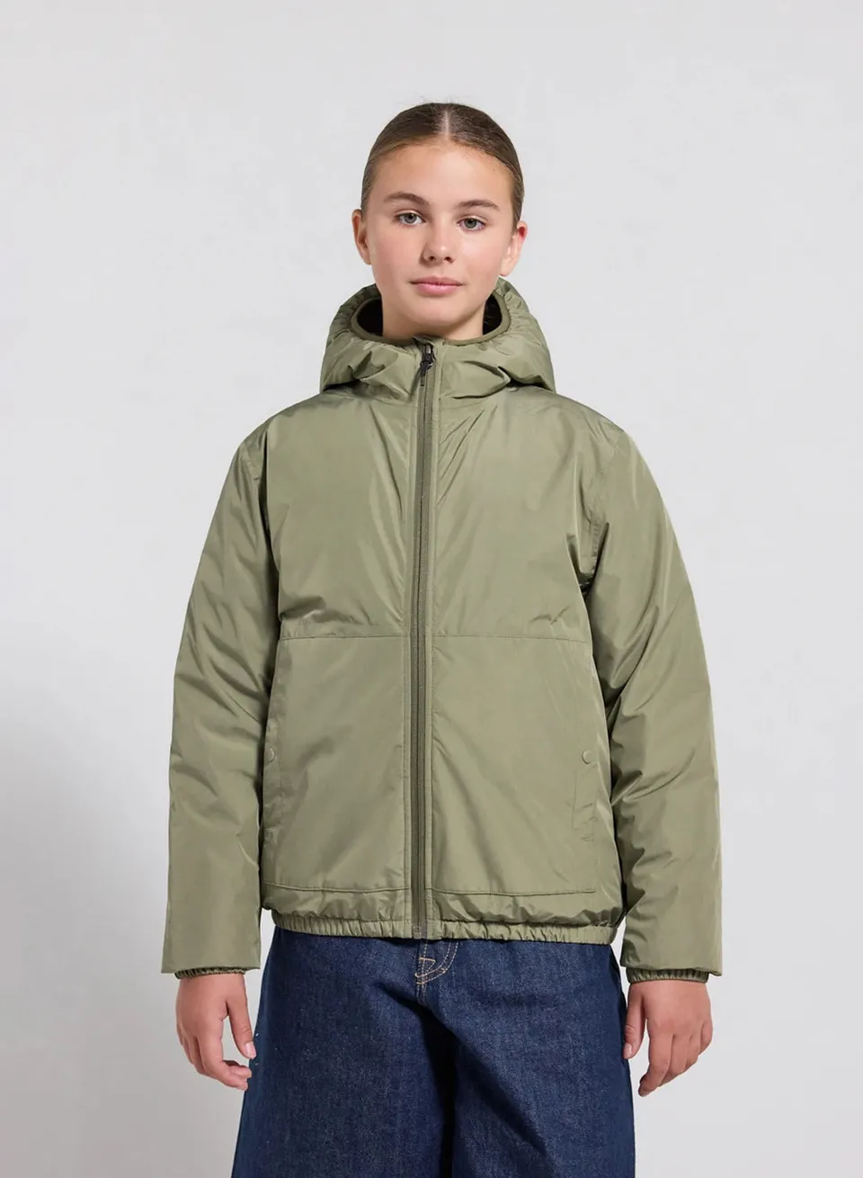 pyrenex-density-blouson-duvet-enfant-kaki-clair-imperm-able-capuche image 1