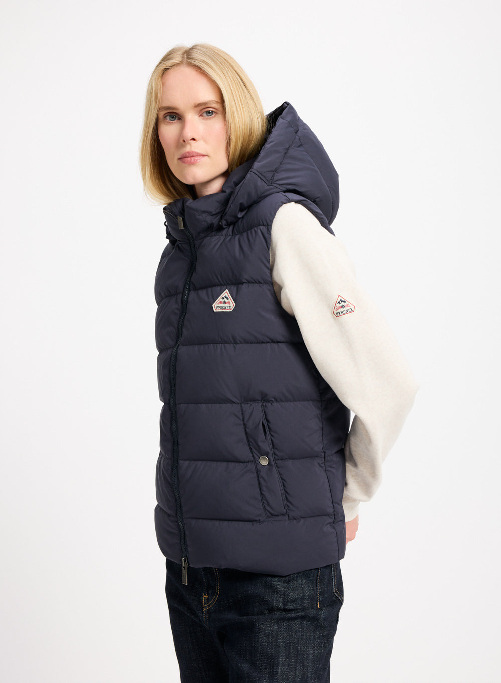 doudoune-sans-manches-femme-capuche-amovible-pyrenex-spoutnic-bleu-fonc image 3