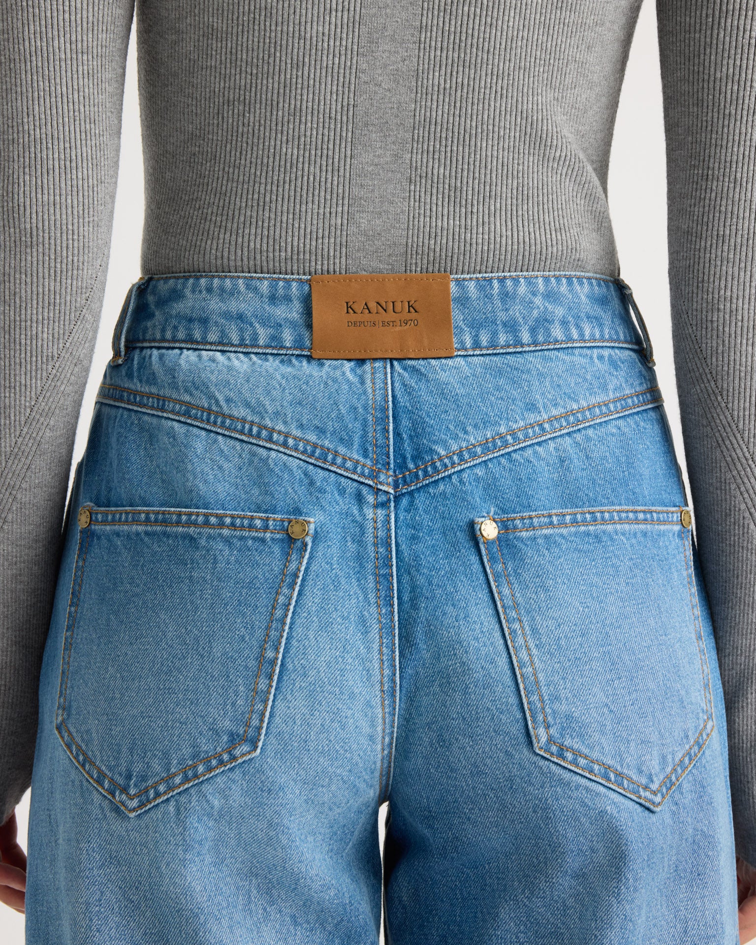 kanuk-garnier-jean-taille-haute-jambe-large-femme image 6