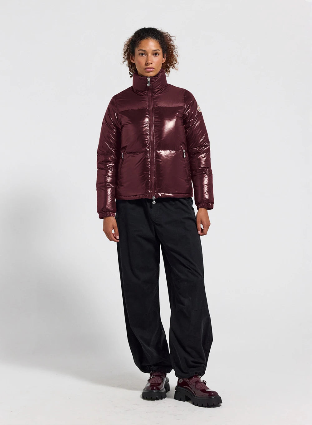 pyrenex-goldin-doudoune-courte-femme-bordeaux-brillante image 2