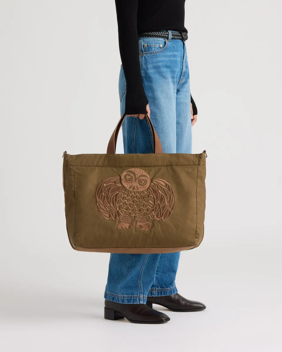 kanuk-harfang-sac-fourre-tout-hibou-en-canevas-coton image 1
