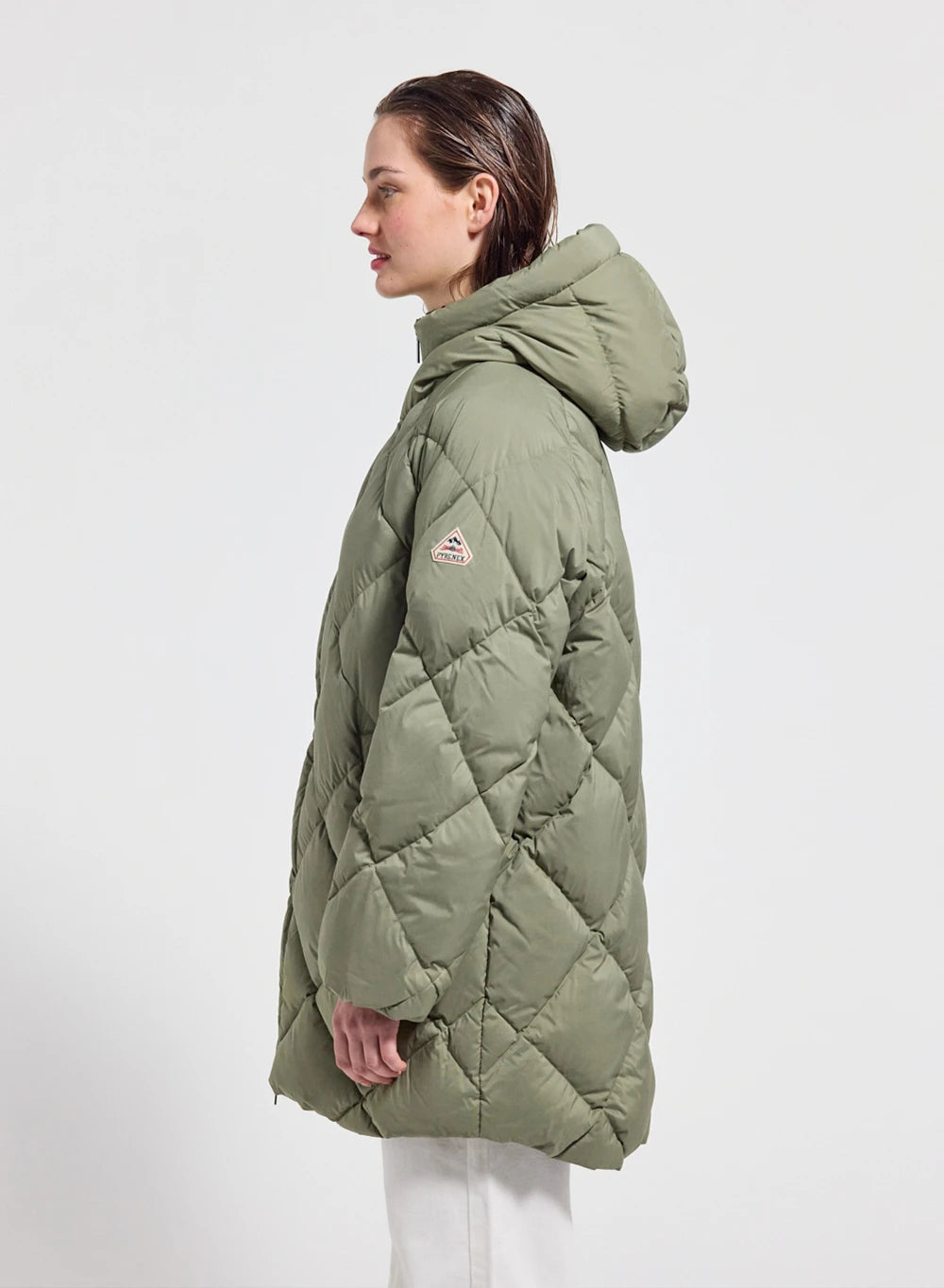 pyrenex-adele-parka-doudoune-longue-capuche-femme-kaki-clair image 3