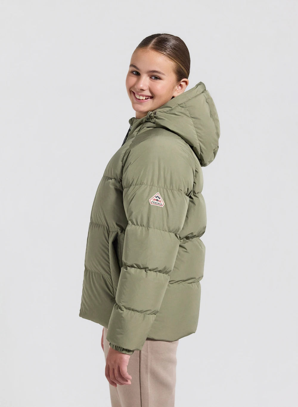 pyrenex-sten-smooth-doudoune-enfant-kaki-clair-capuche image 6