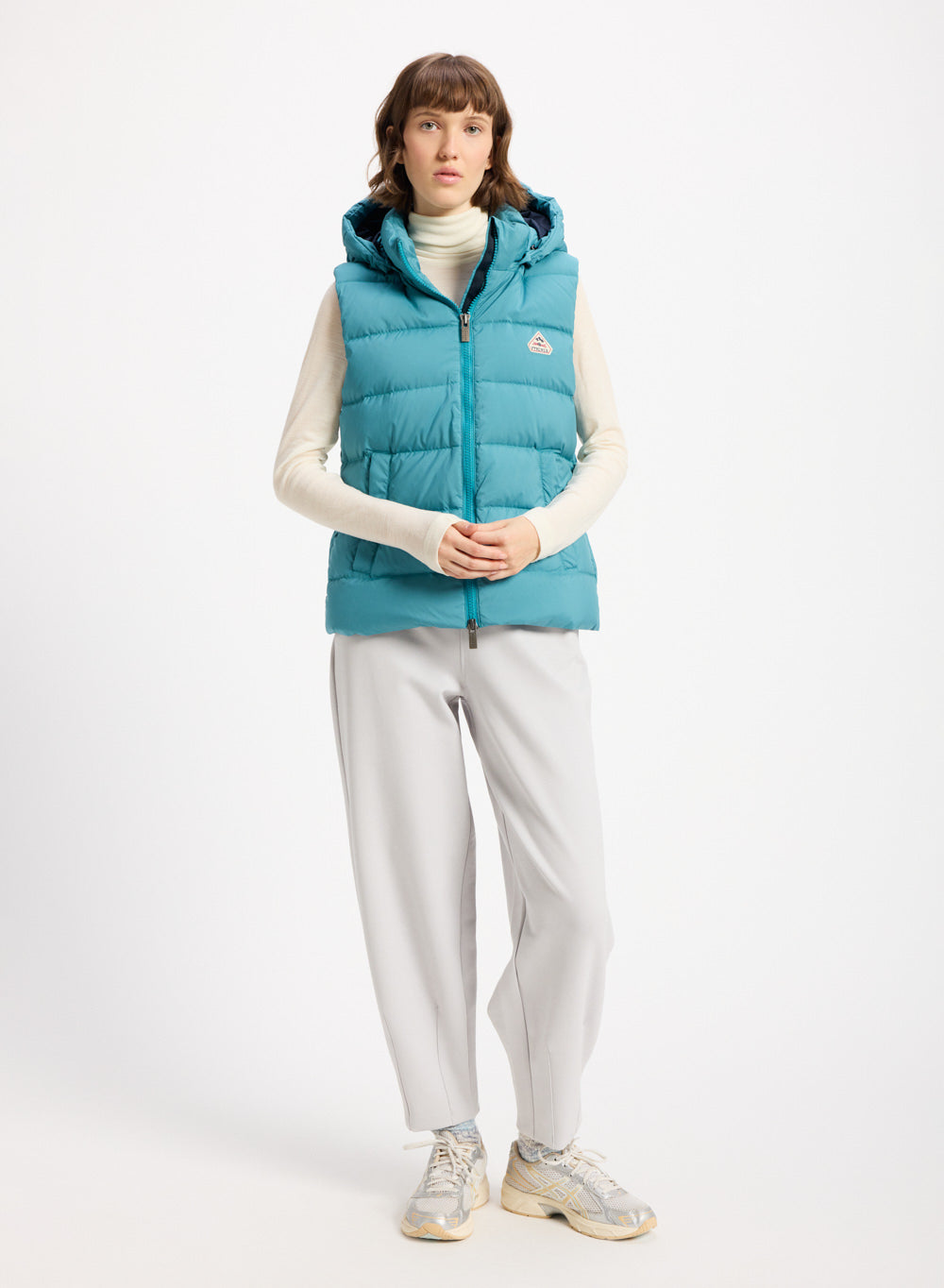 pyrenex-spoutnic-doudoune-sans-manches-femme-capuche-amovible-bleu-turquoise image 2