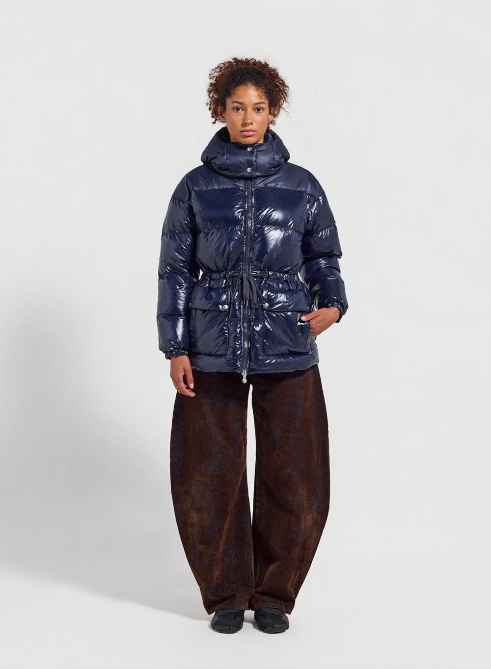 pyrenex-alexa-doudoune-femme-capuche-bleu-marine-brillante image 2