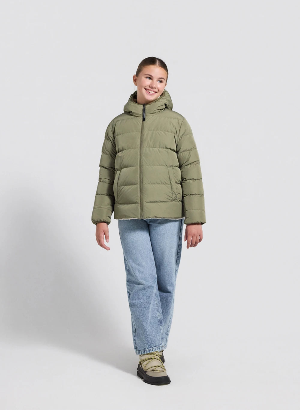 pyrenex-keylinn-doudoune-r-versible-enfant-kaki-clair-sherpa image 5