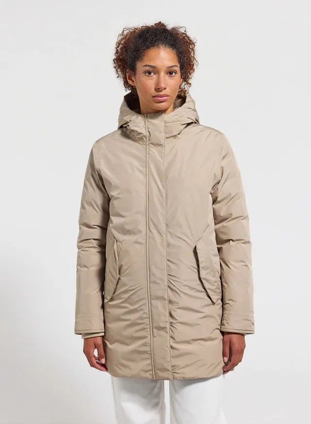 parka-imperm-able-femme-pyrenex-easy-beige-duvet-naturel-coupe-longue-capuche image 1