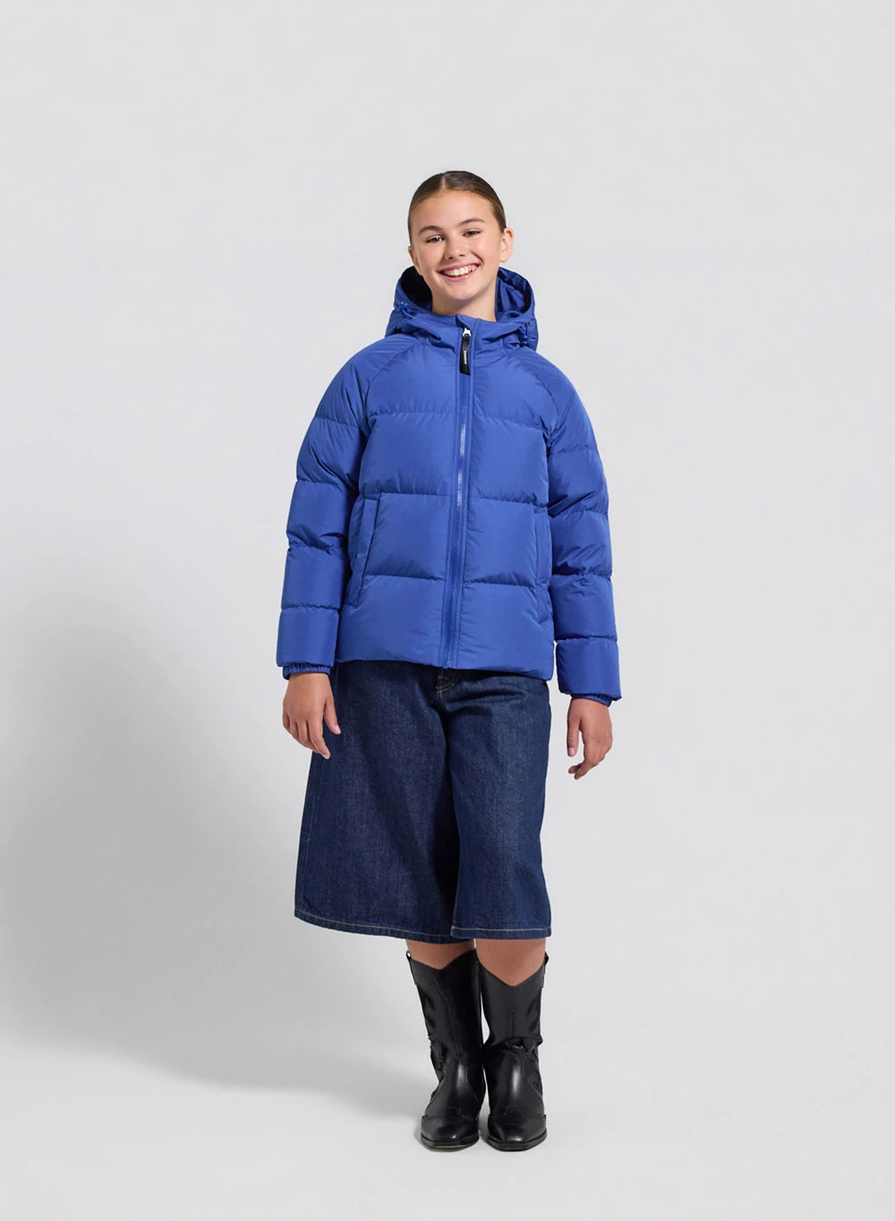 doudoune-enfant-unisexe-capuche-pyrenex-sten-smooth-bleue-mat image 4