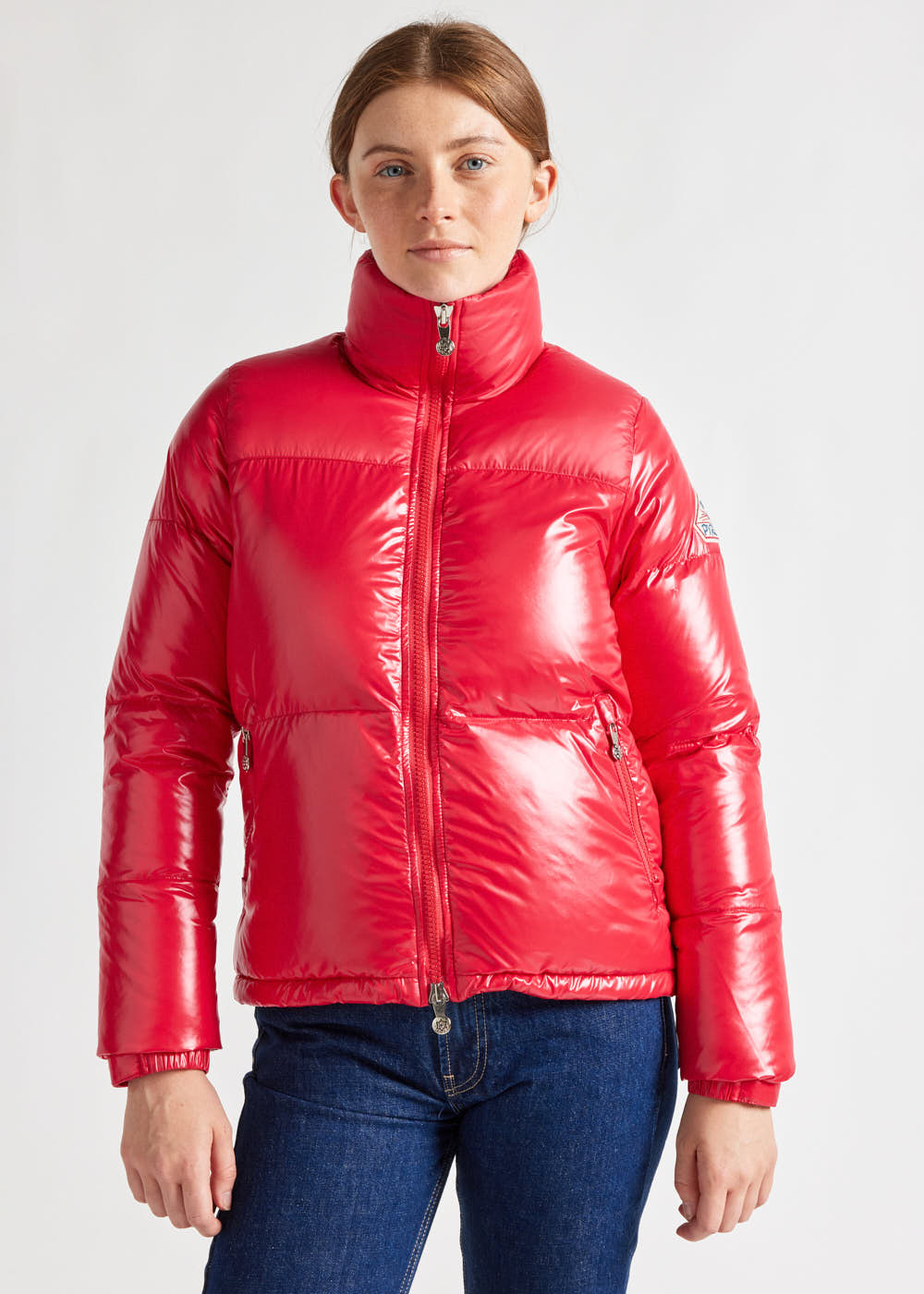 pyrenex-goldin-doudoune-courte-brillante-femme-ribbon-red image 1
