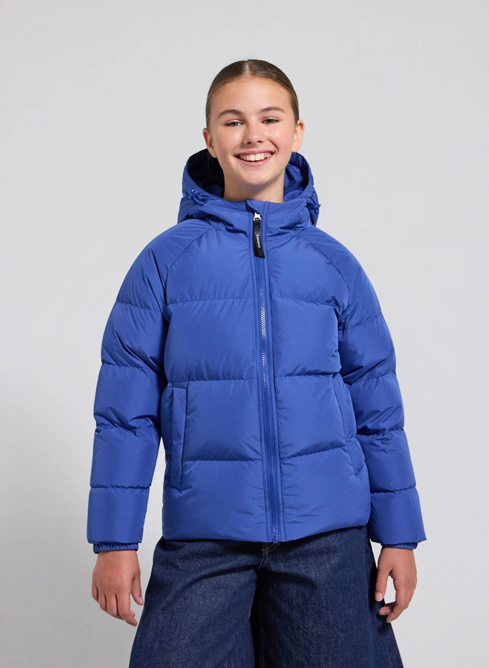 doudoune-enfant-unisexe-capuche-pyrenex-sten-smooth-bleue-mat image 2