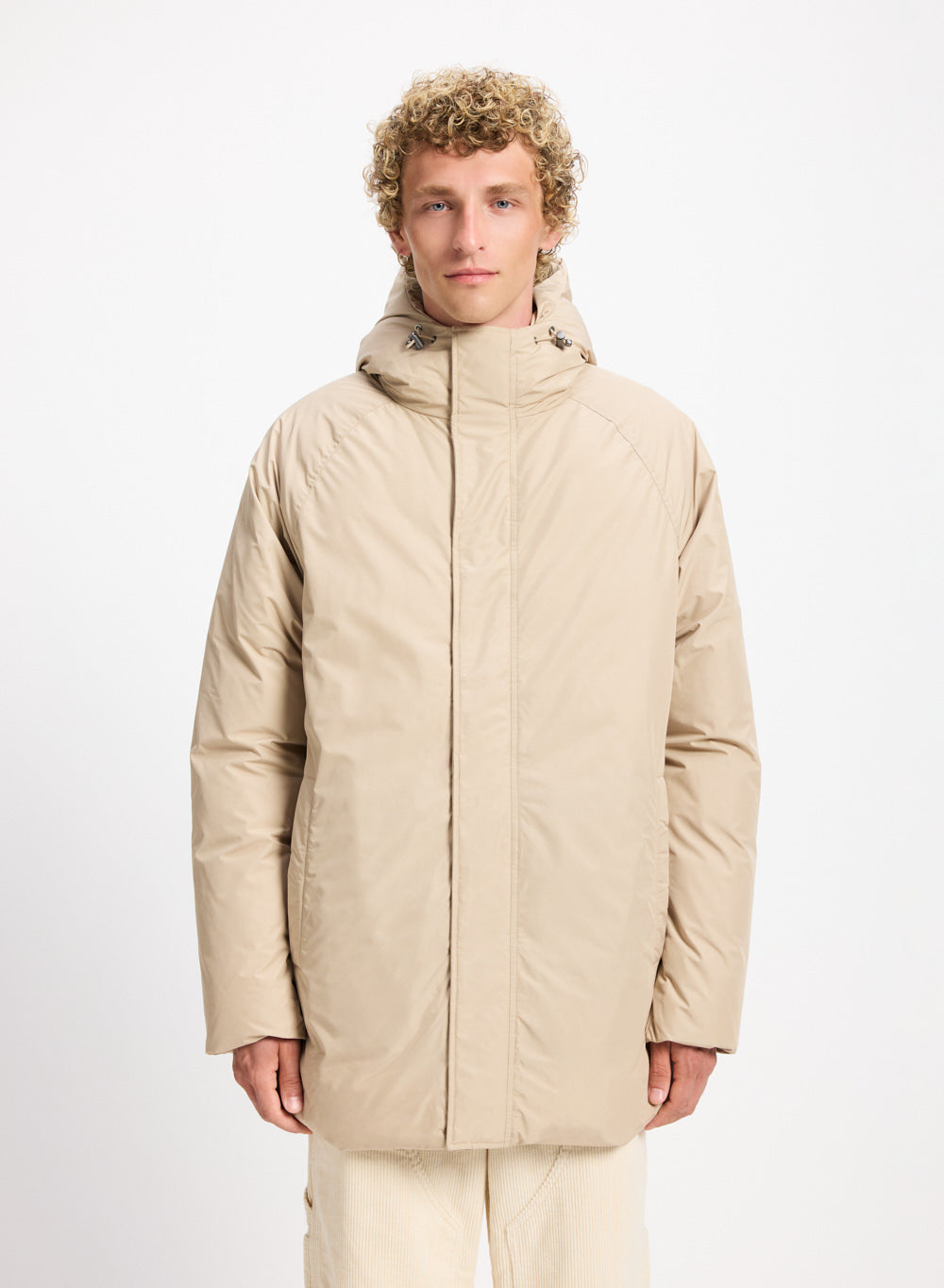 pyrenex-spark-parka-homme-duvet-naturel-capuche-beige-claire image 1