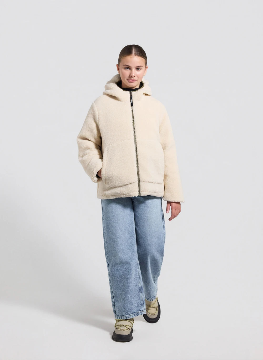 pyrenex-keylinn-doudoune-r-versible-enfant-kaki-clair-sherpa image 6