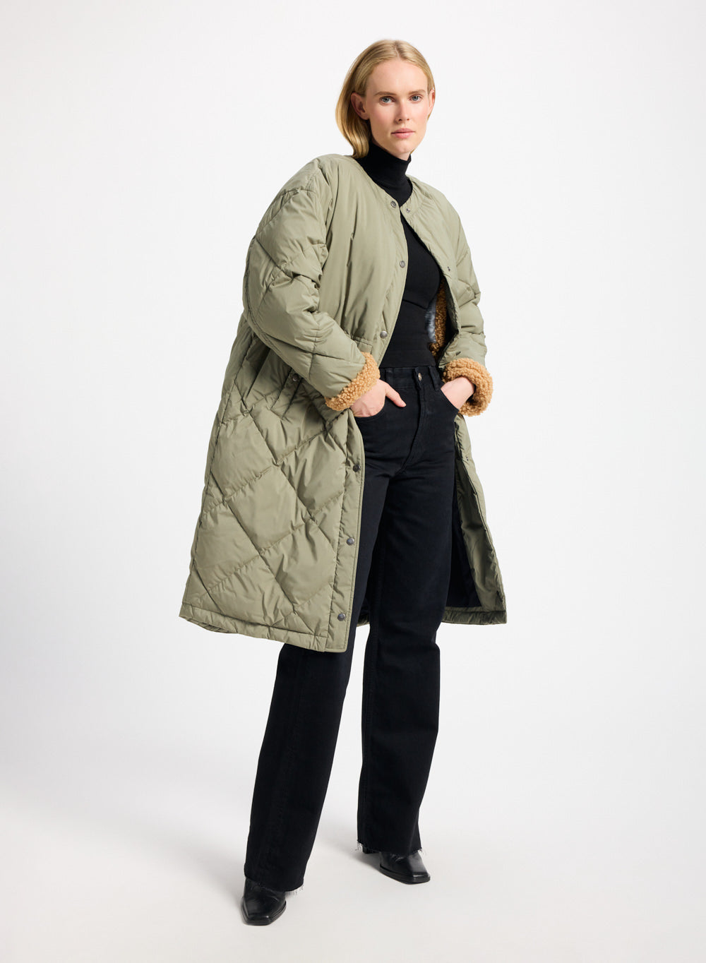 pyrenex-blossom-doudoune-longue-femme-khaki image 2