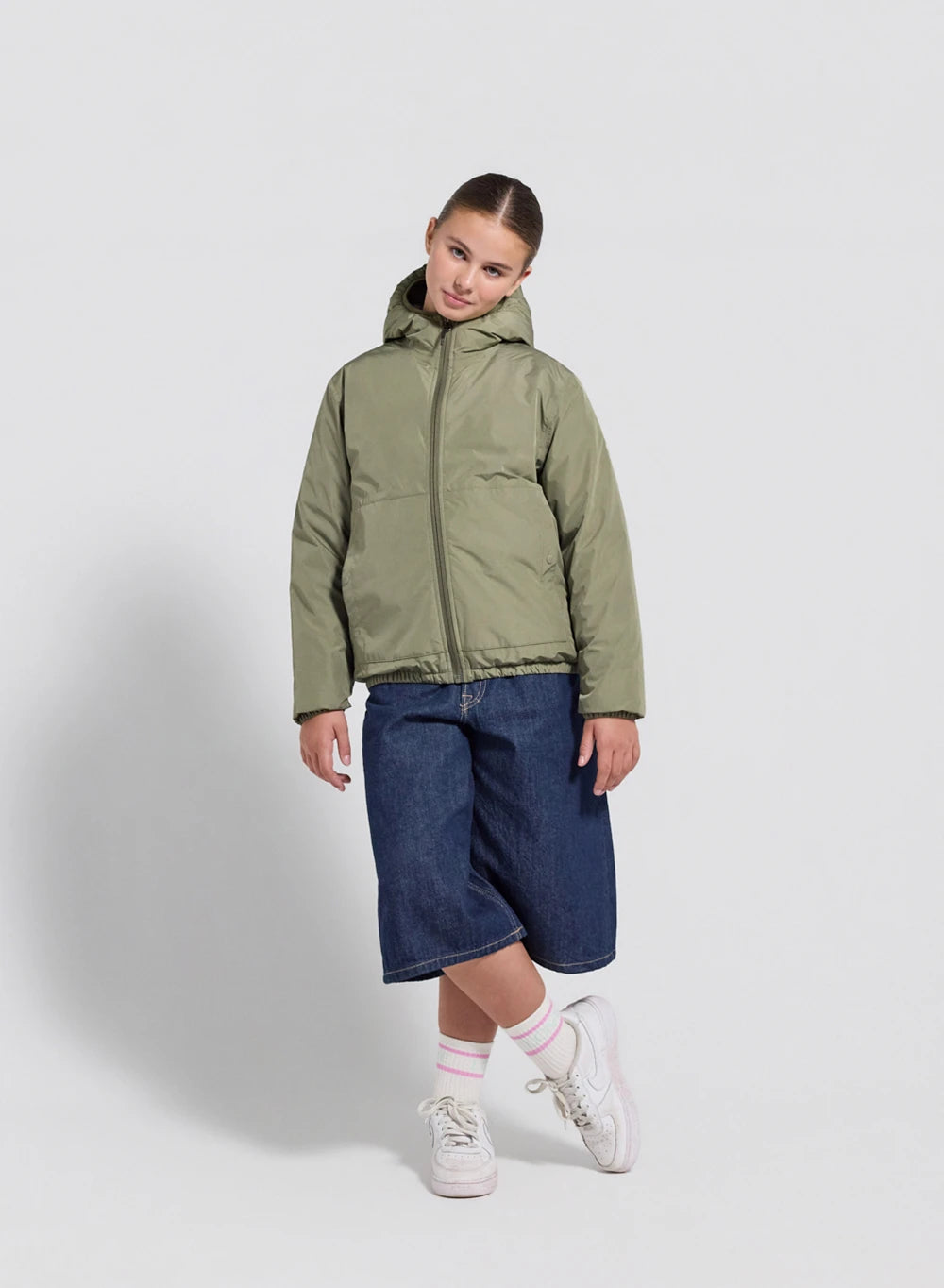 pyrenex-density-blouson-duvet-enfant-kaki-clair-imperm-able-capuche image 3