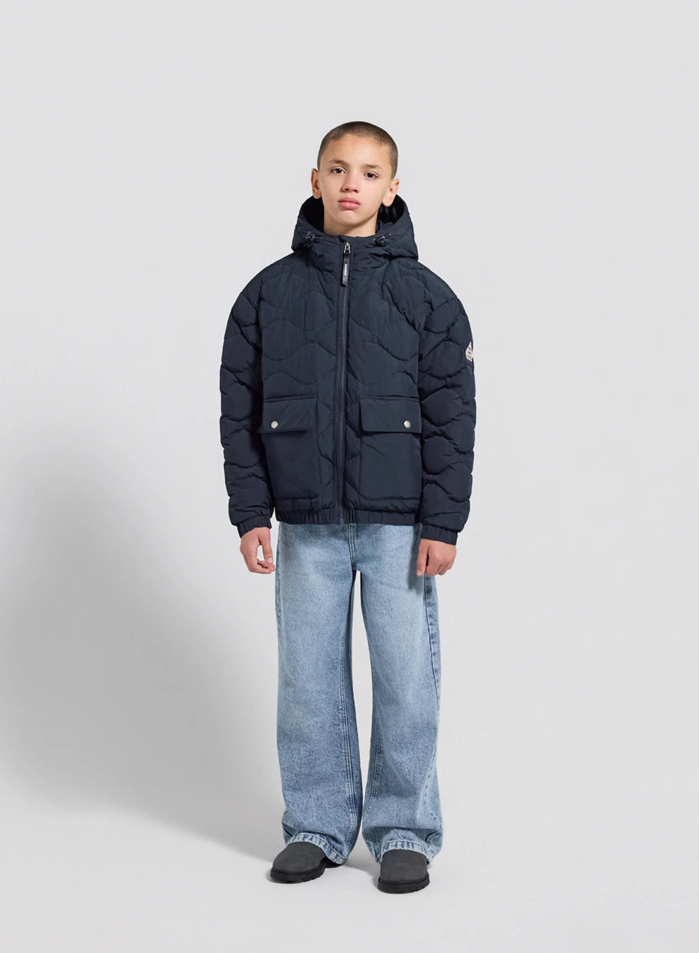 pyrenex-beille-doudoune-bomber-capuche-enfant-bleu-fonc image 3