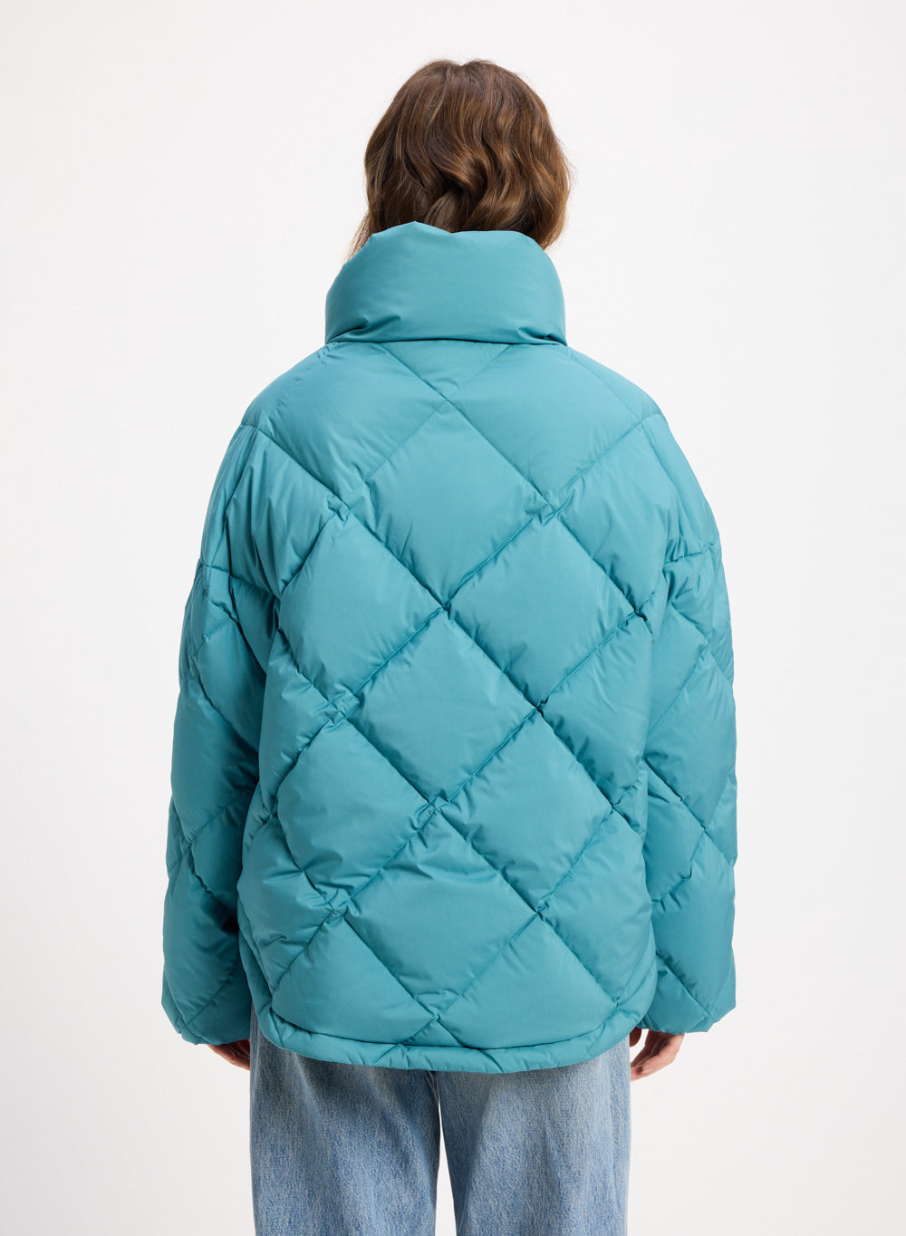doudoune-oversize-femme-pyrenex-adele-col-enveloppant-turquoise image 4