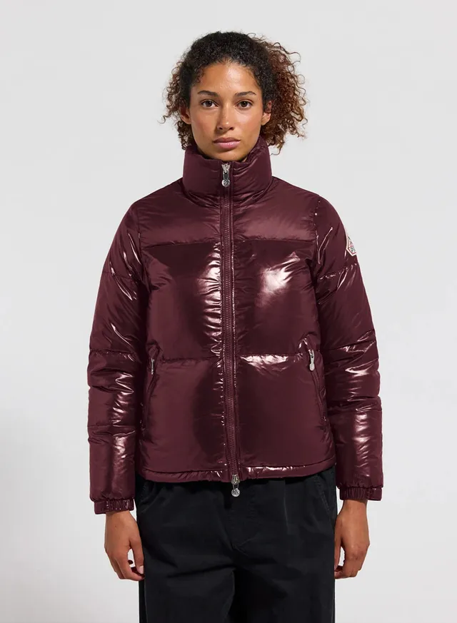 pyrenex-goldin-doudoune-courte-femme-bordeaux-brillante image 1