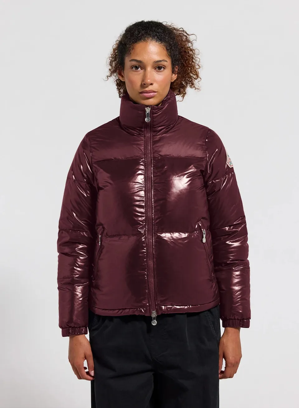 pyrenex-goldin-doudoune-courte-femme-bordeaux-brillante image 1