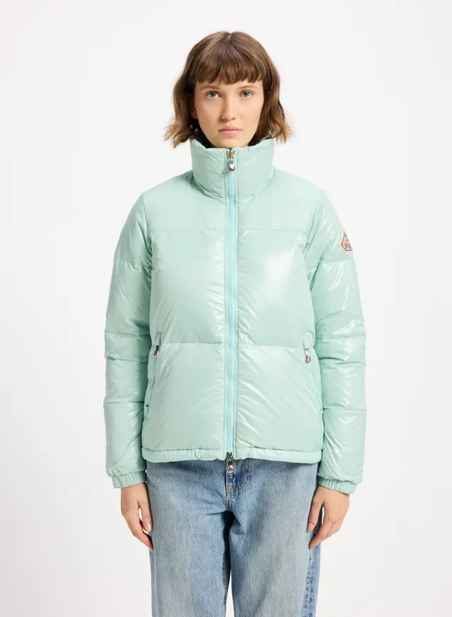 pyrenex-goldin-doudoune-courte-brillante-femme-vert-d-eau image 1