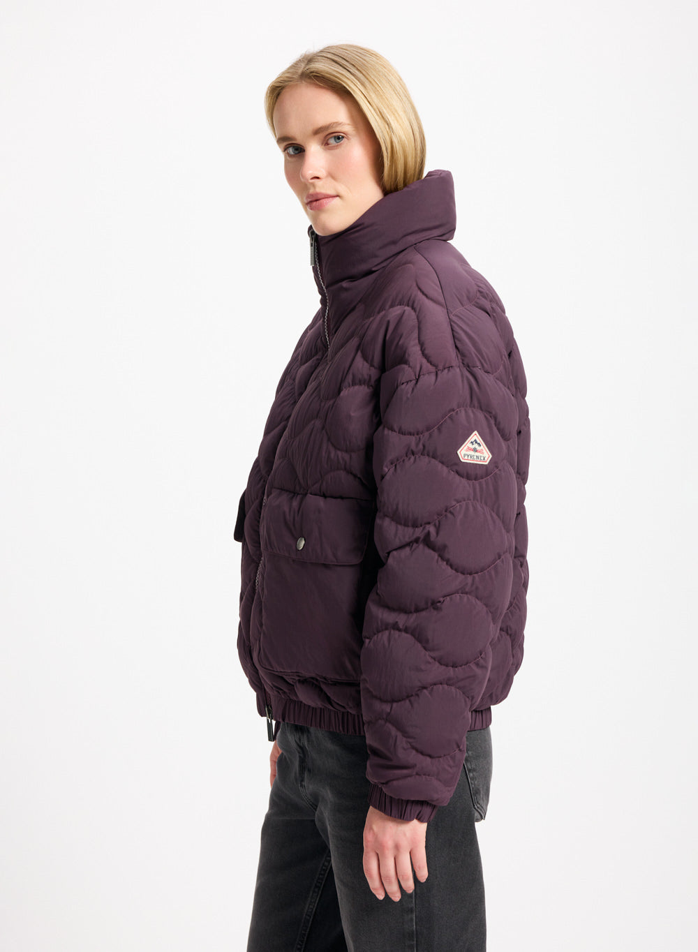 pyrenex-enola-doudoune-courte-bomber-femme-bordeaux image 3