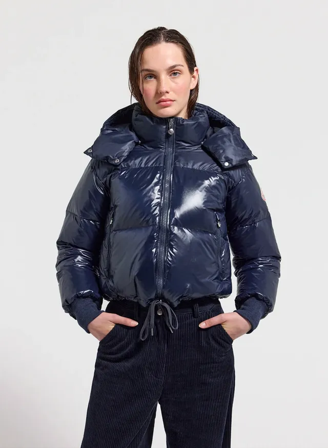 pyrenex-altic-doudoune-courte-femme-capuche-bleu-marine image 1