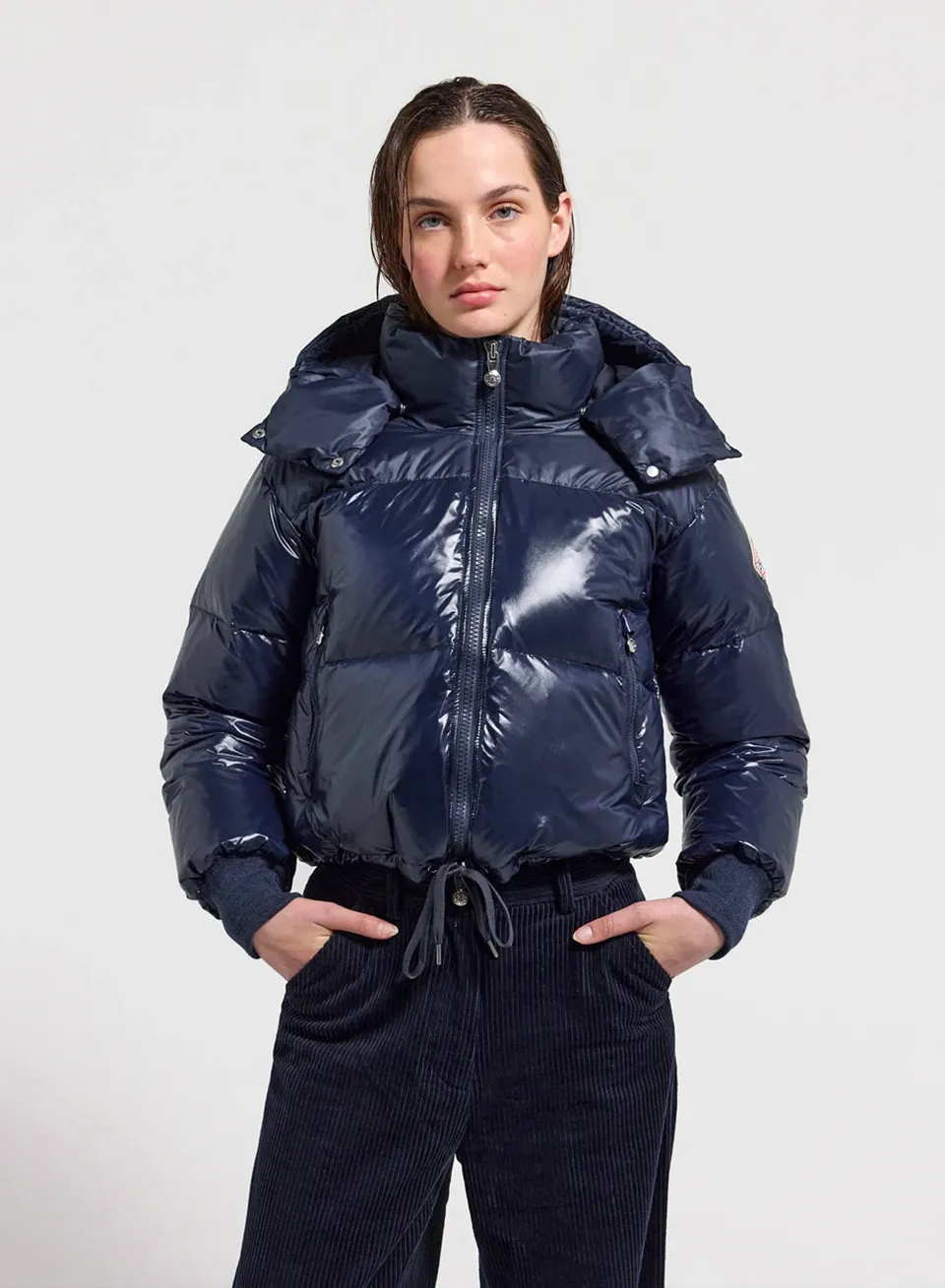 pyrenex-altic-doudoune-courte-femme-capuche-bleu-marine image 1