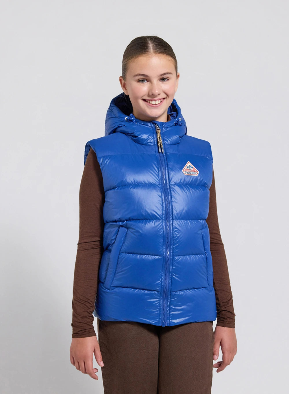 pyrenex-john-gilet-doudoune-sans-manches-enfant-capuche-bleu image 1