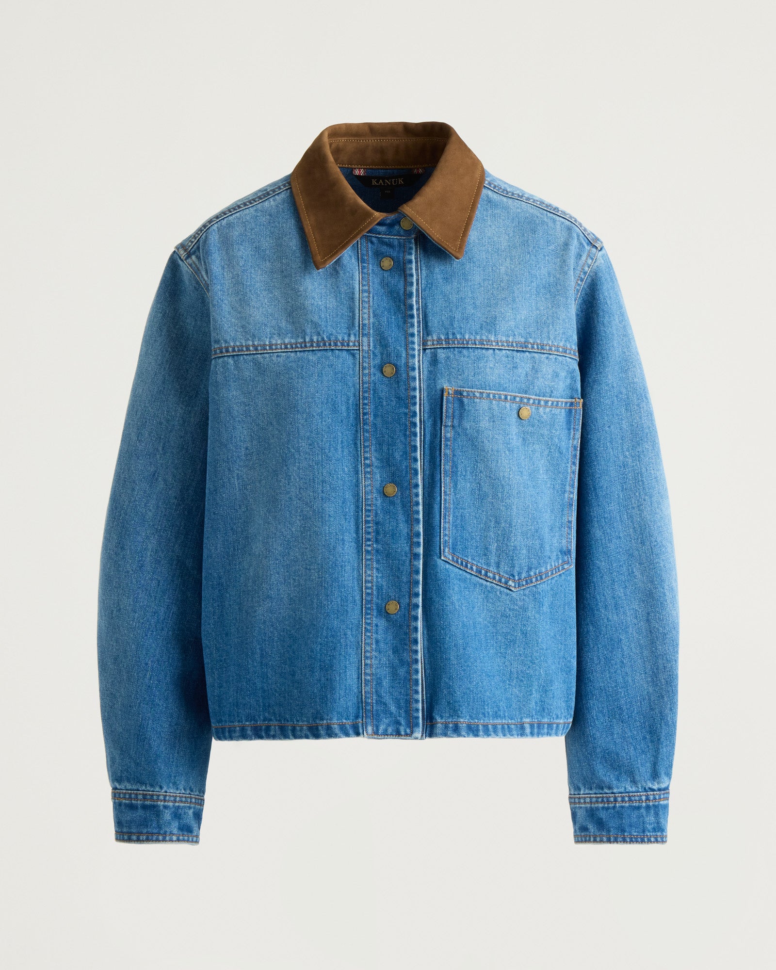 kanuk-camille-surchemise-courte-en-denim-col-cuir image 2