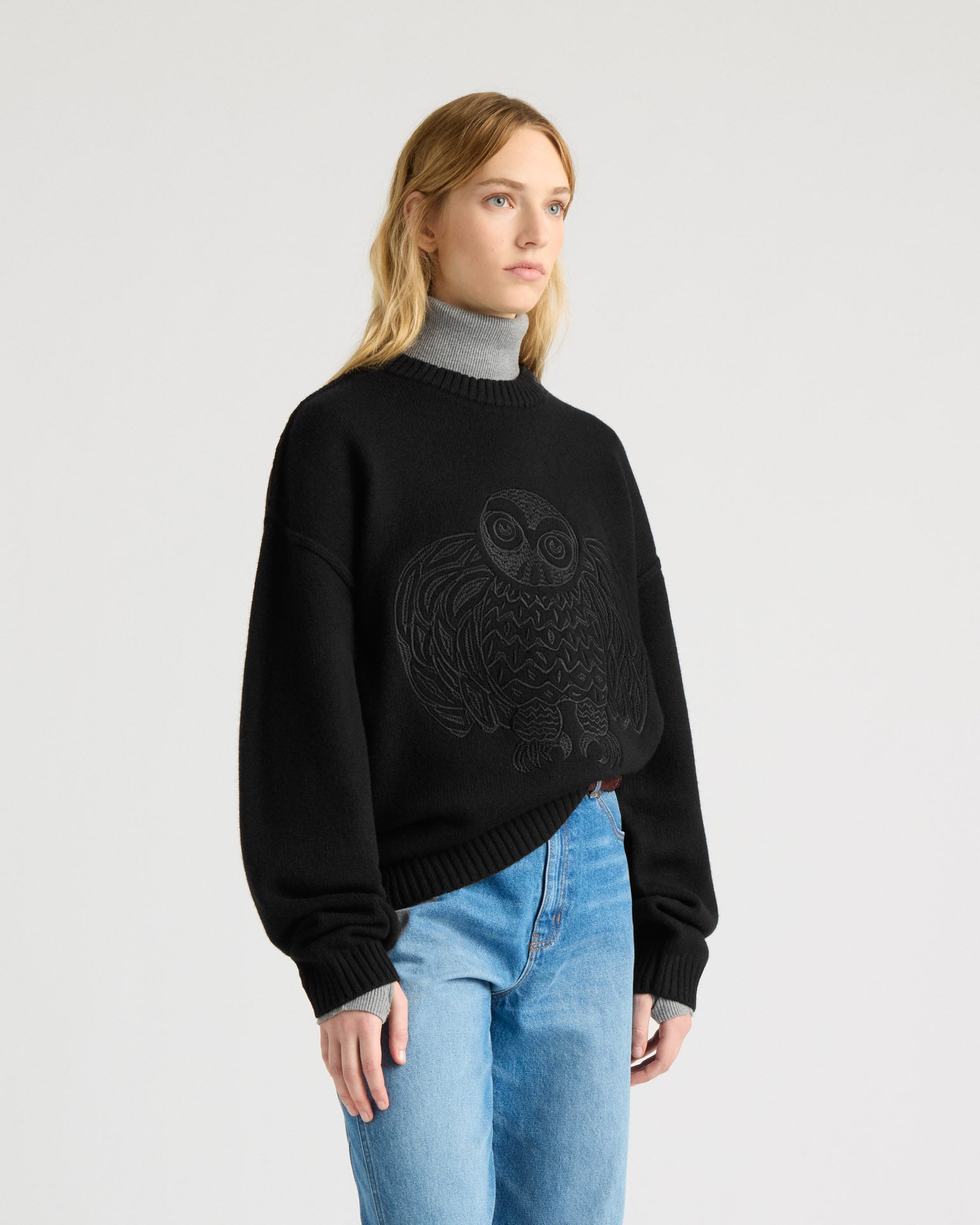 kanuk-flocon-pull-col-rond-logo-harfang-unisexe image 3