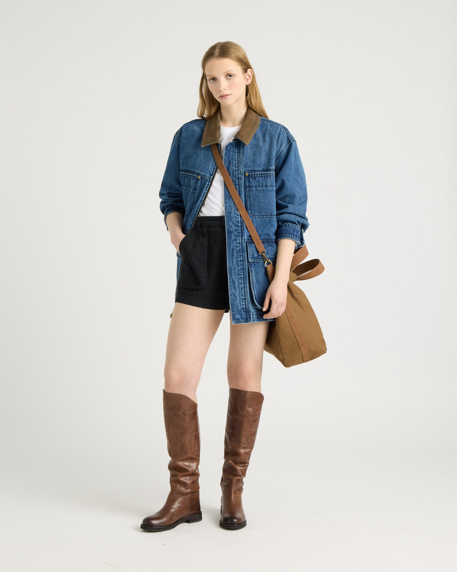 kanuk-kildaire-veste-en-denim-homme-col-nubuck-poches image 1