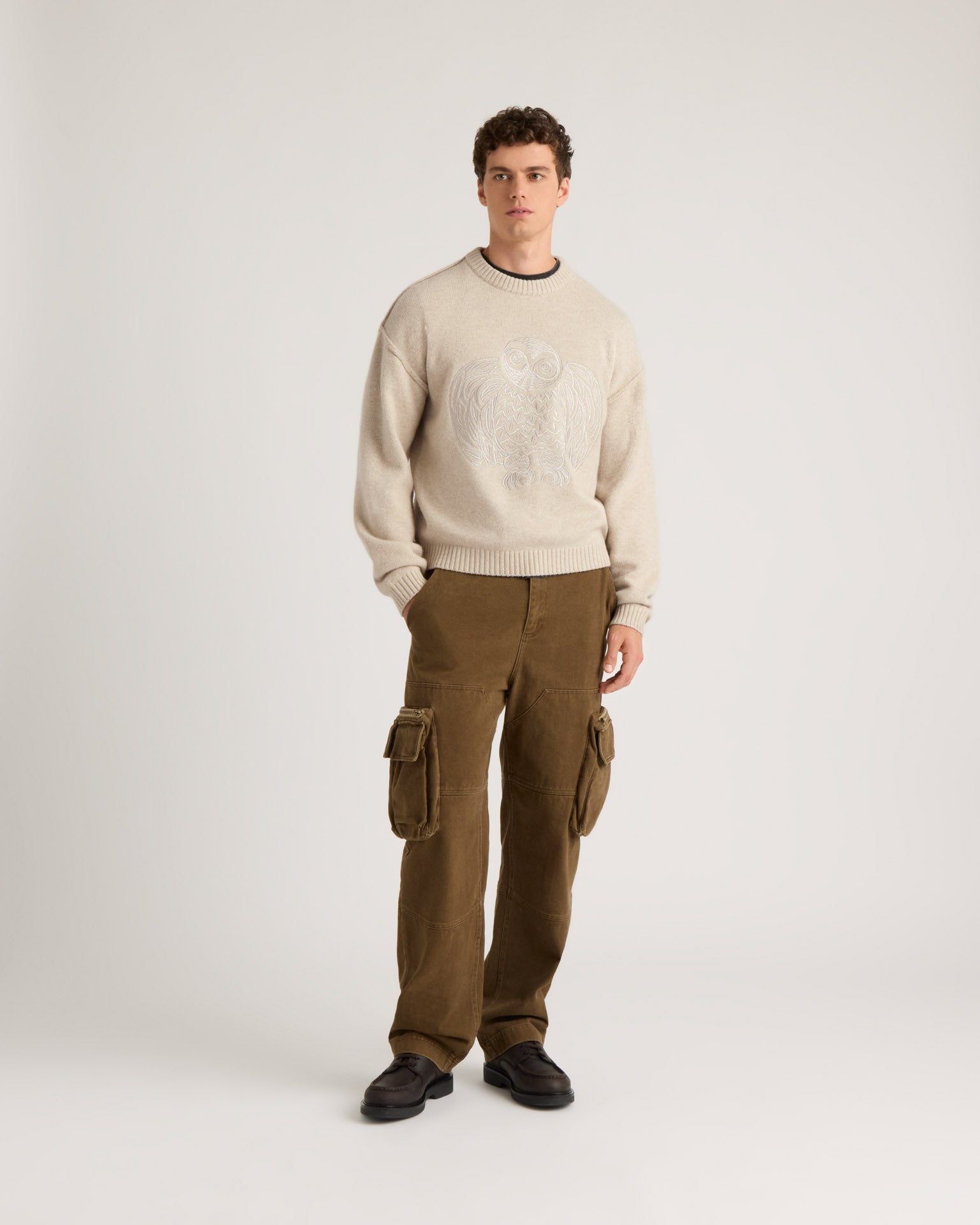 kanuk-flocon-pull-col-rond-logo-harfang-homme image 1