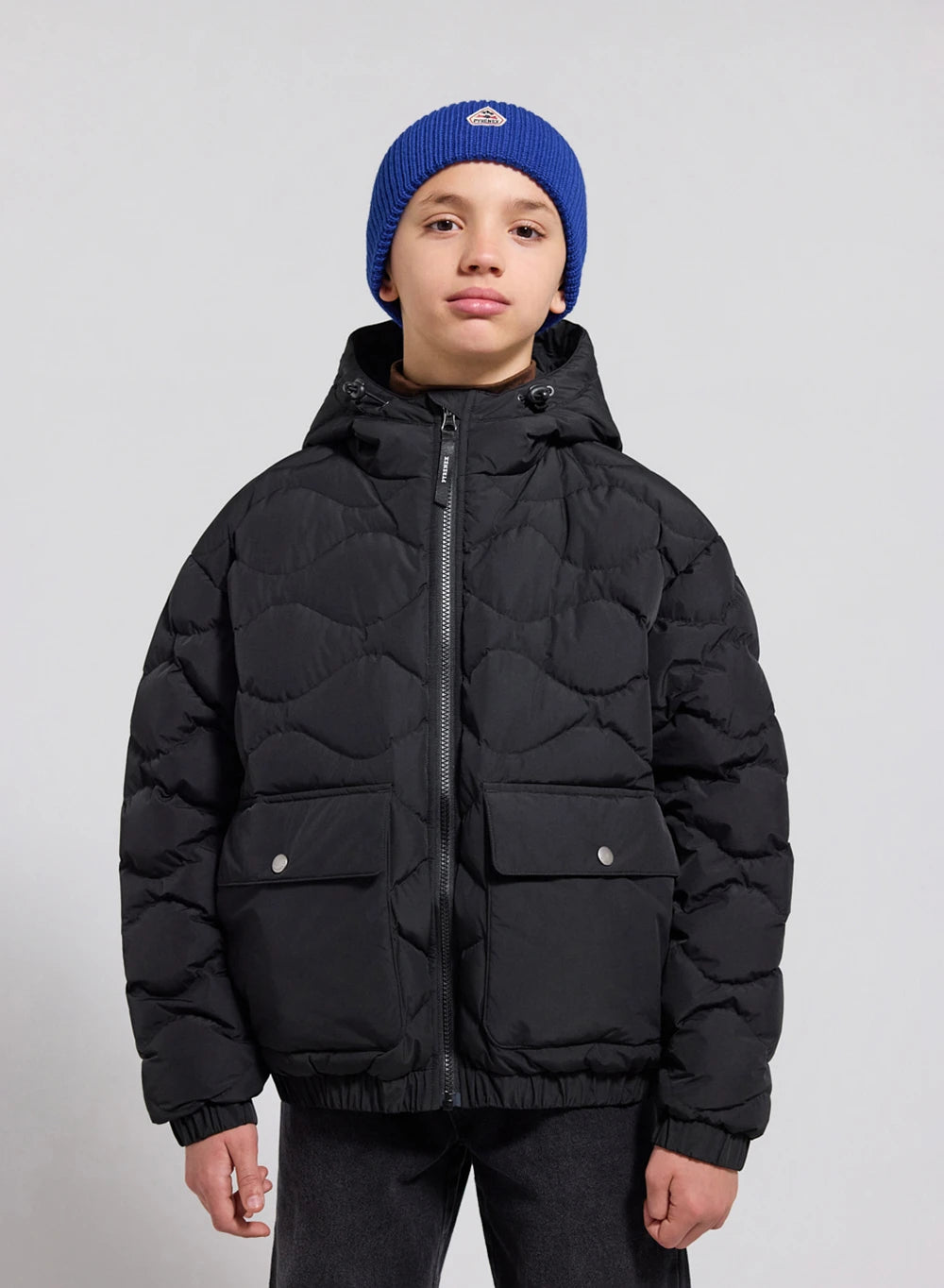 pyrenex-beille-doudoune-bomber-capuche-enfant-noire image 2