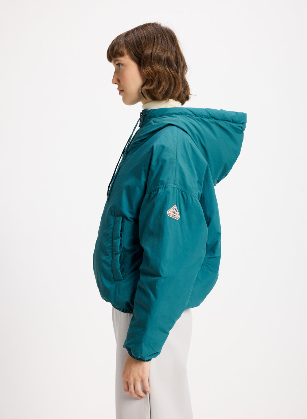 pyrenex-attitude-parka-courte-duvet-femme-bleu-turquoise image 3