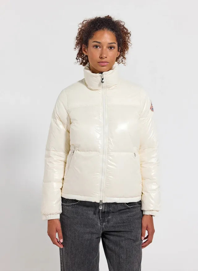 pyrenex-goldin-doudoune-courte-brillante-femme-blanche image 1