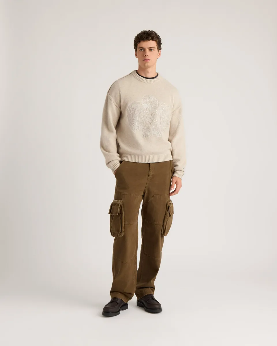 kanuk-flocon-pull-col-rond-logo-harfang-homme image 1