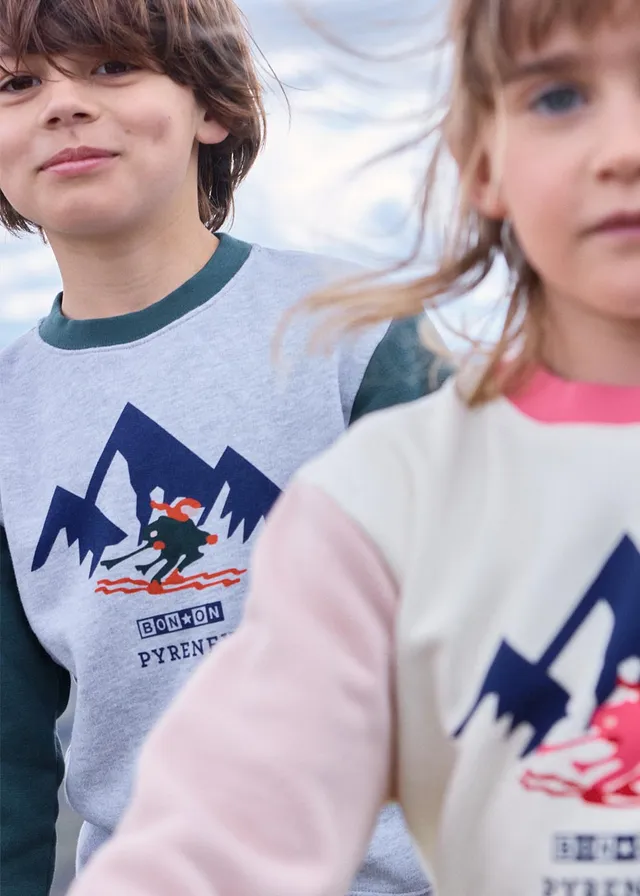 pyrenex-x-bonton-sweat-sandy-enfant-gris-chin-en-coton image 1