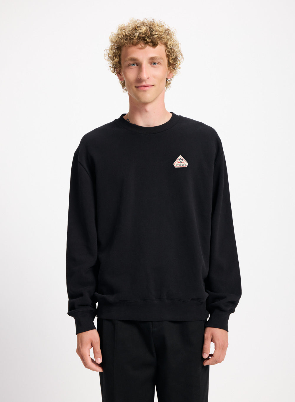 pyrenex-escou-sweatshirt-coton-bio-homme-noir image 2