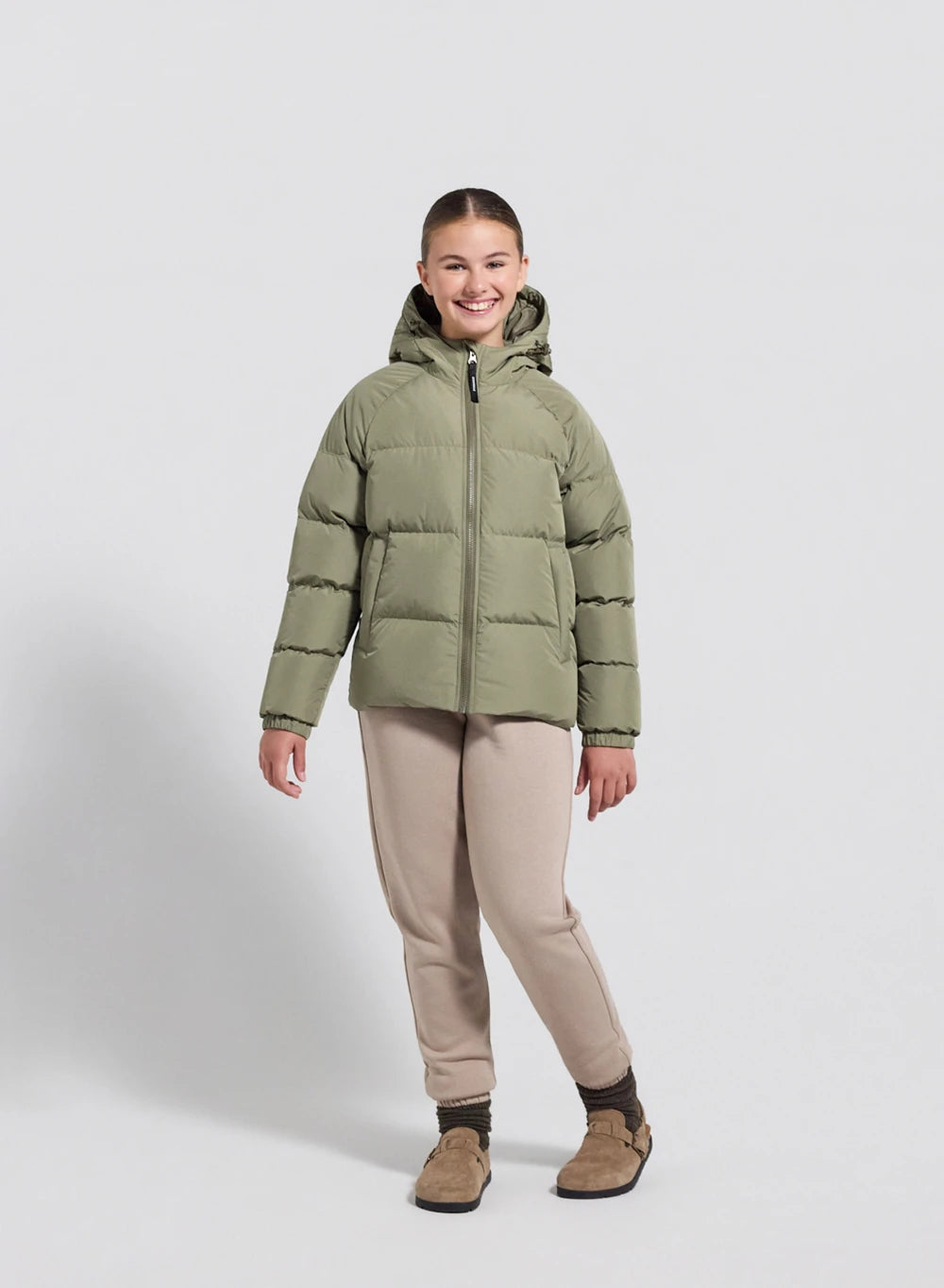 pyrenex-sten-smooth-doudoune-enfant-kaki-clair-capuche image 4