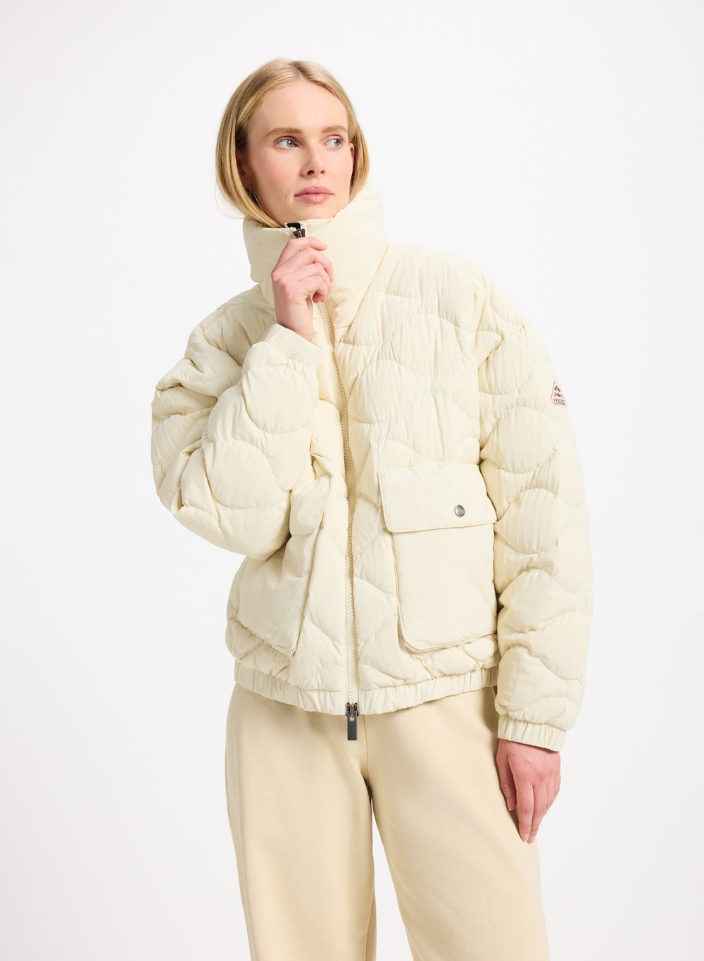 pyrenex-enola-doudoune-courte-bomber-femme-cr-me image 1