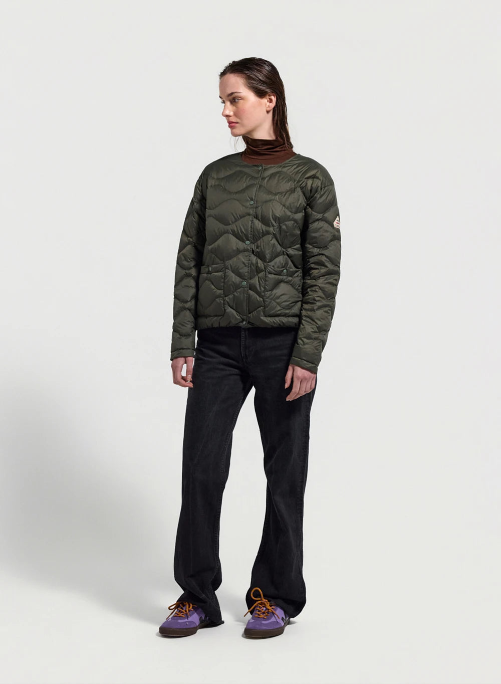 doudoune-pyrenex-orite-femme-kaki-ultra-l-g-re-boutons-pression image 2