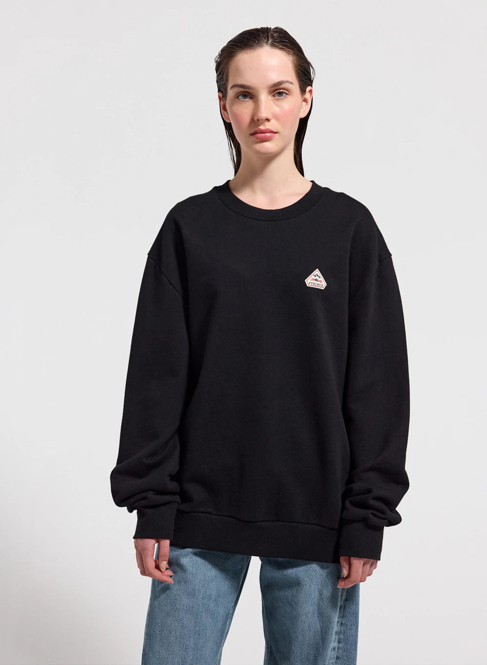 pyrenex-phase-sweat-col-rond-unisexe-en-coton-bio-noir image 2