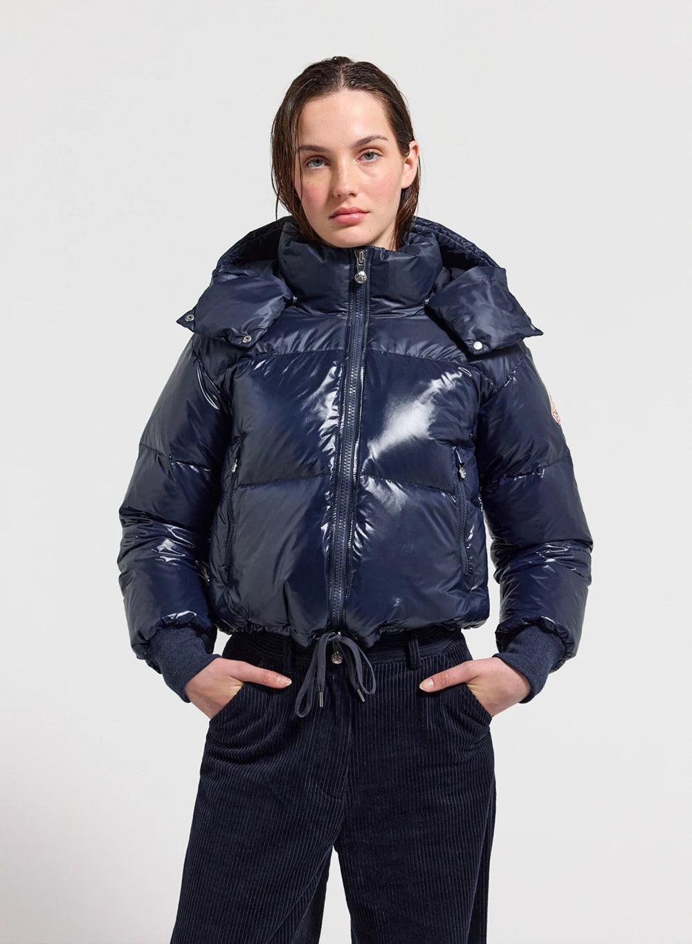 pyrenex-altic-doudoune-courte-femme-capuche-bleu-marine image 1
