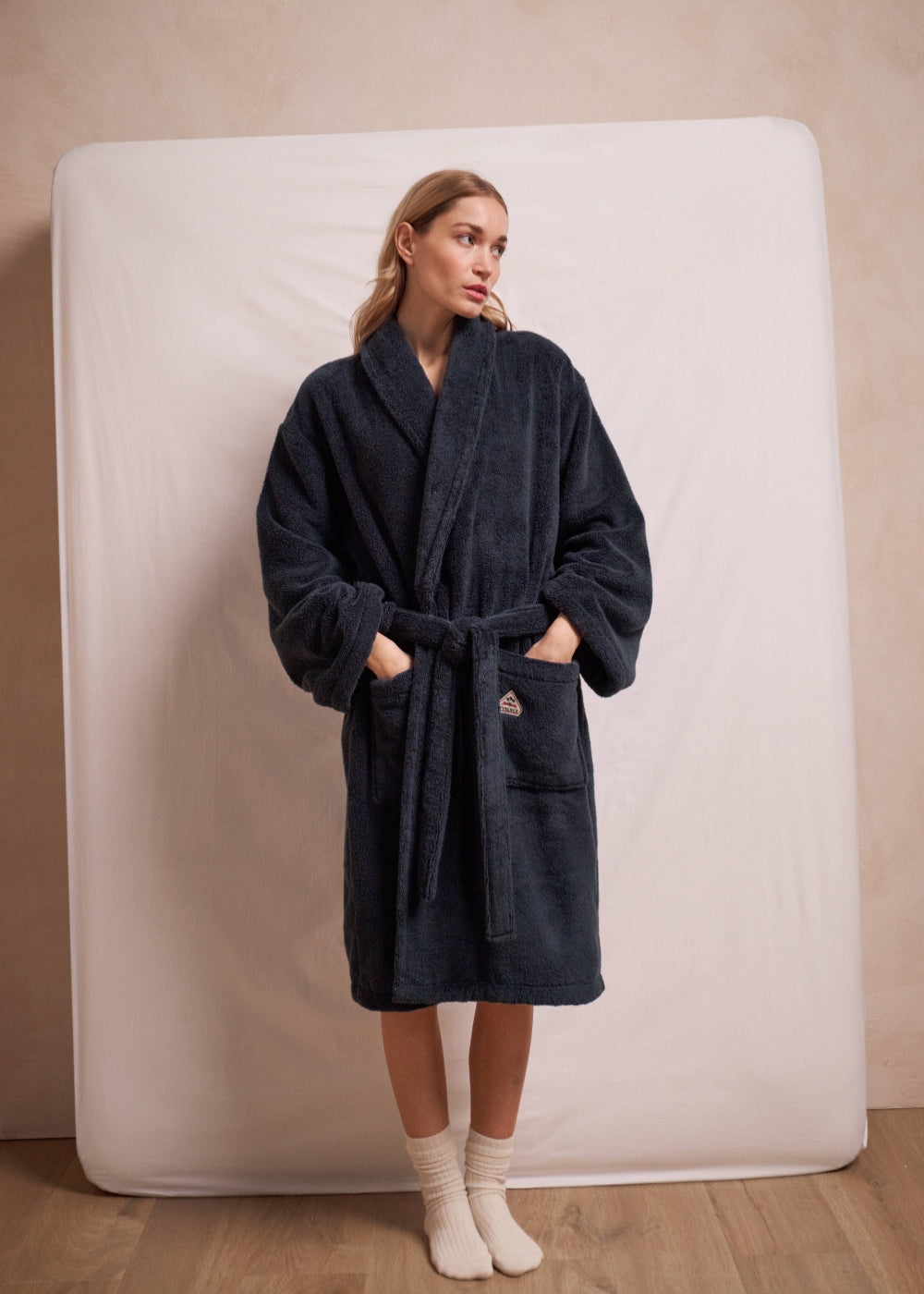 pyrenex-hana-peignoir-coton-ponge-bleu-fonc image 3