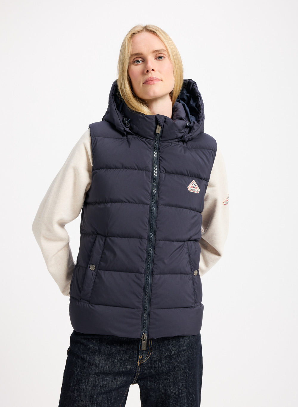 doudoune-sans-manches-femme-capuche-amovible-pyrenex-spoutnic-bleu-fonc image 1