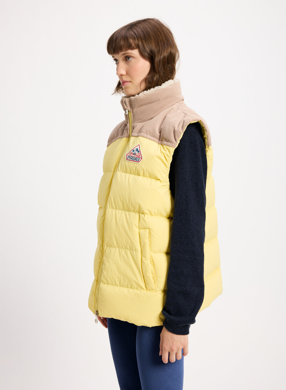 pyrenex-retro-john-doudoune-sans-manches-jaune-pastel image 5
