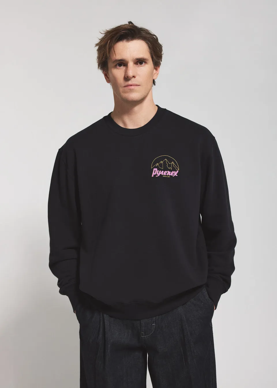 pyrenex-cliff-sweatshirt-unisexe-coton-biologique-noir image 1
